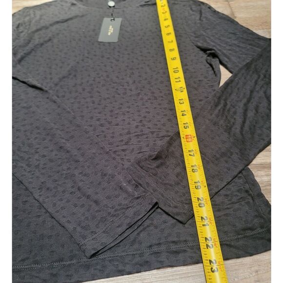 $196 NWT Rag & Bone Sheer Women's Black Valencia Spot Turtleneck Size Large - Picture 8 of 9
